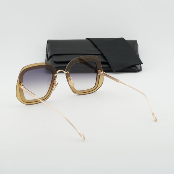 Isabel Marant IM 0047/S 0DYG 9O Sunglasses Yellow Geometric Frame, Smoke Lenses